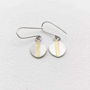 Sterling silver with 18ct gold drop earrings